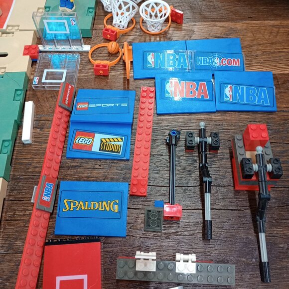 Lego NBA Set Incomplete Pre-Owned 18 Figures with Misc Pieces incl Hoops & Nets